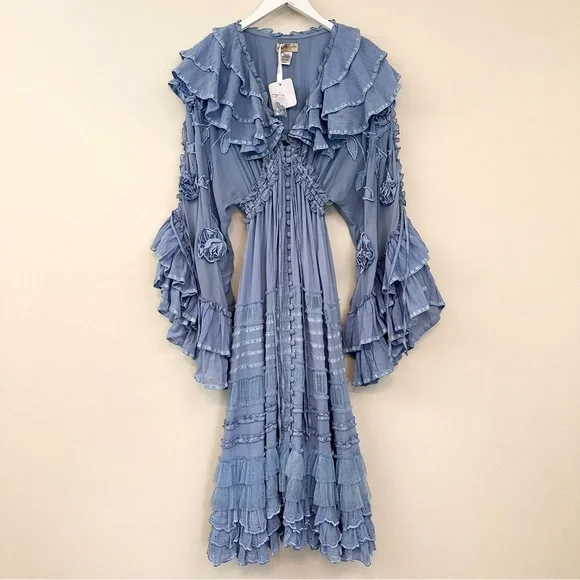 Fillyboo Lotus Duster Maxi Dress in Rain Song Blue - Picture 4 of 16